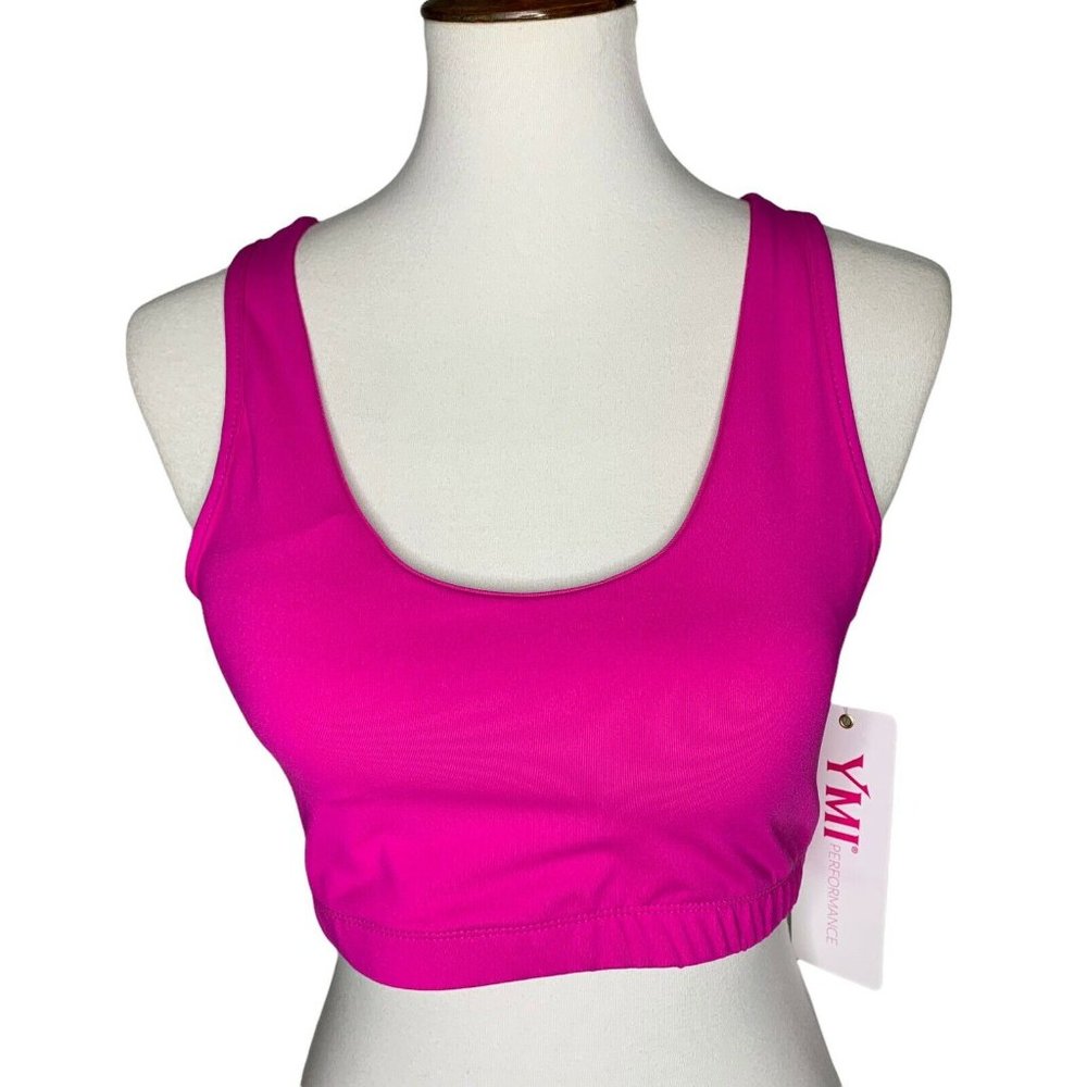 YMI Performance Strappy Back Sports Bra Large Pink